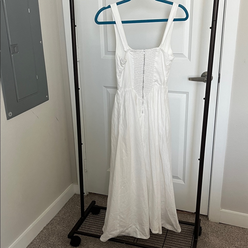 Reformation Balia White Linen Dress Size 2 - Picture 8 of 8